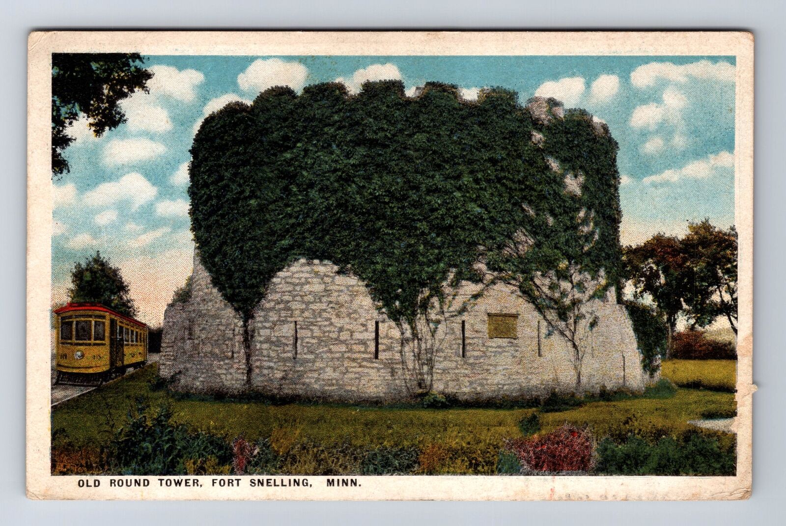 Fort Snelling MN-Minnesota, Old Round Tower, Antique, Vintage c1918 Postcard