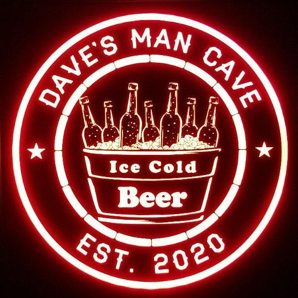 Custom Cold Beer LED Sign Personalized, Home bar, Lighted ,man cave non neon