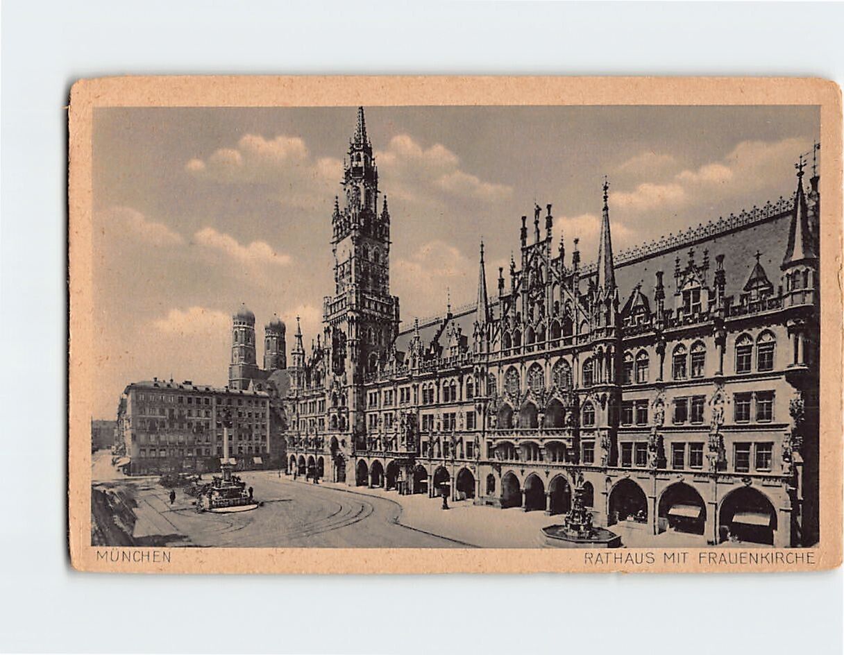 Postcard Rathaus Mit Frauenkirche Munich Germany USA