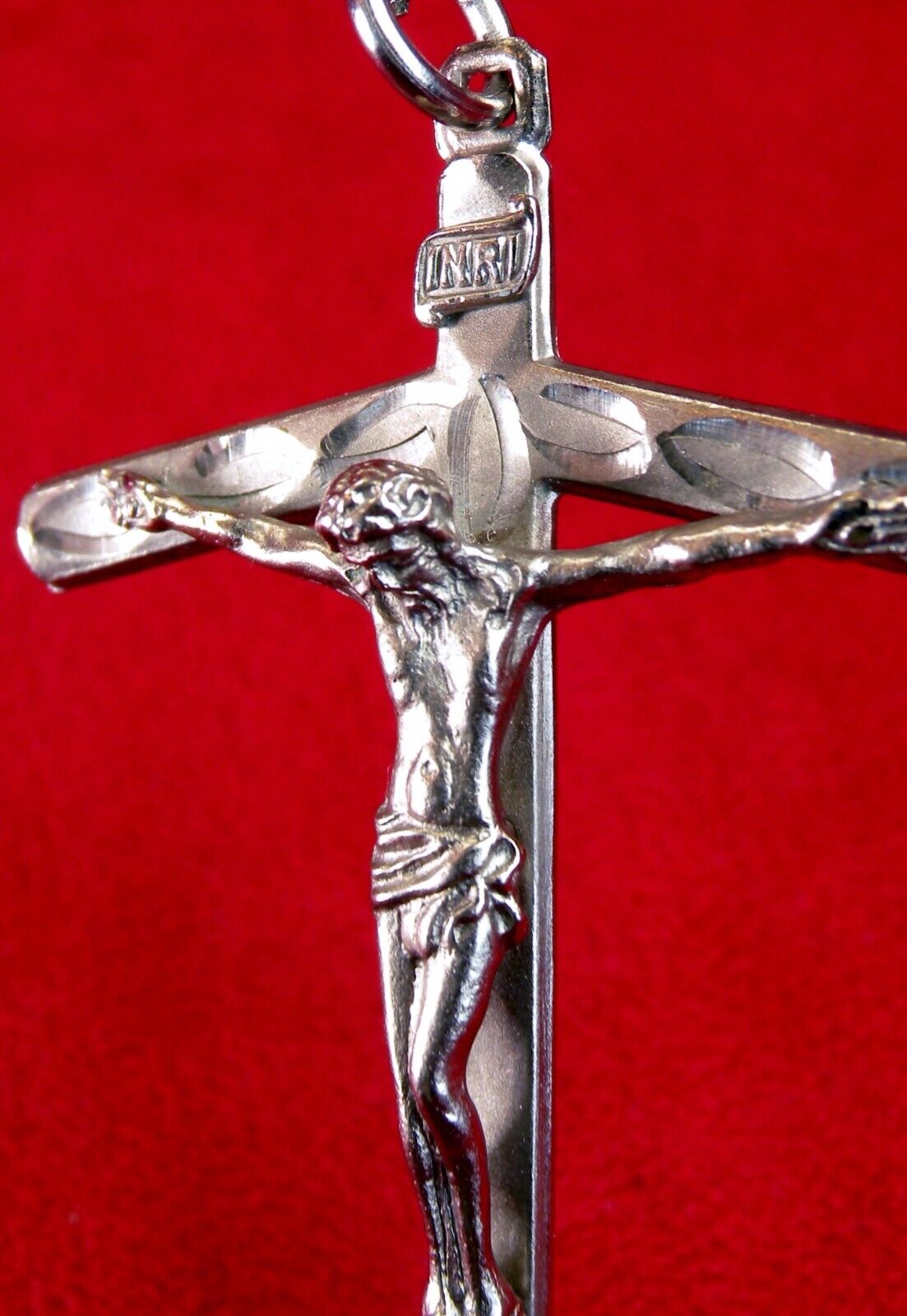 Nun's Vintage Pope Francis Crozier Staff Style Sterling Silver Cross Crucifix
