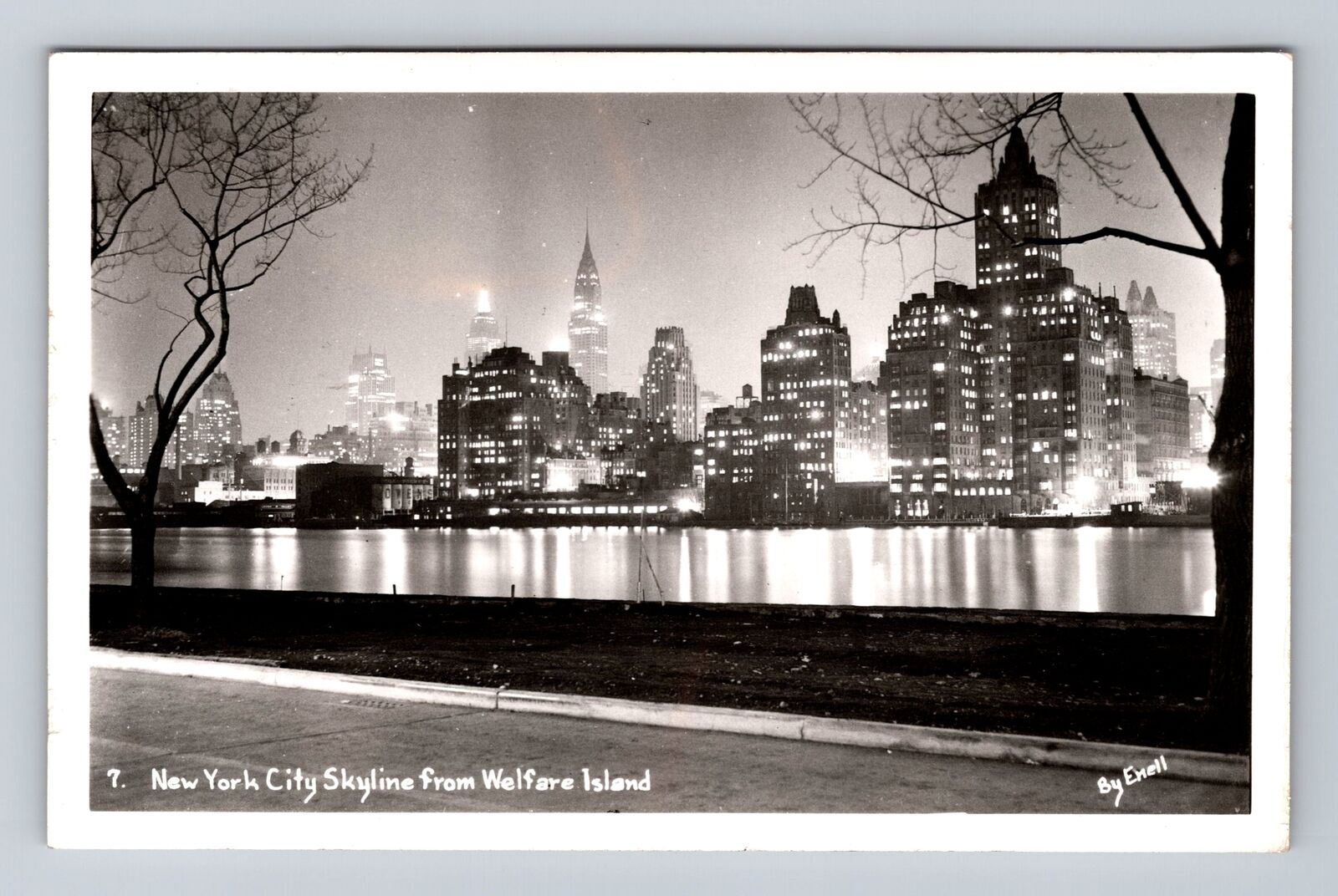 New York City NY, RPPC, New York City Skyline, Vintage c1955 Postcard