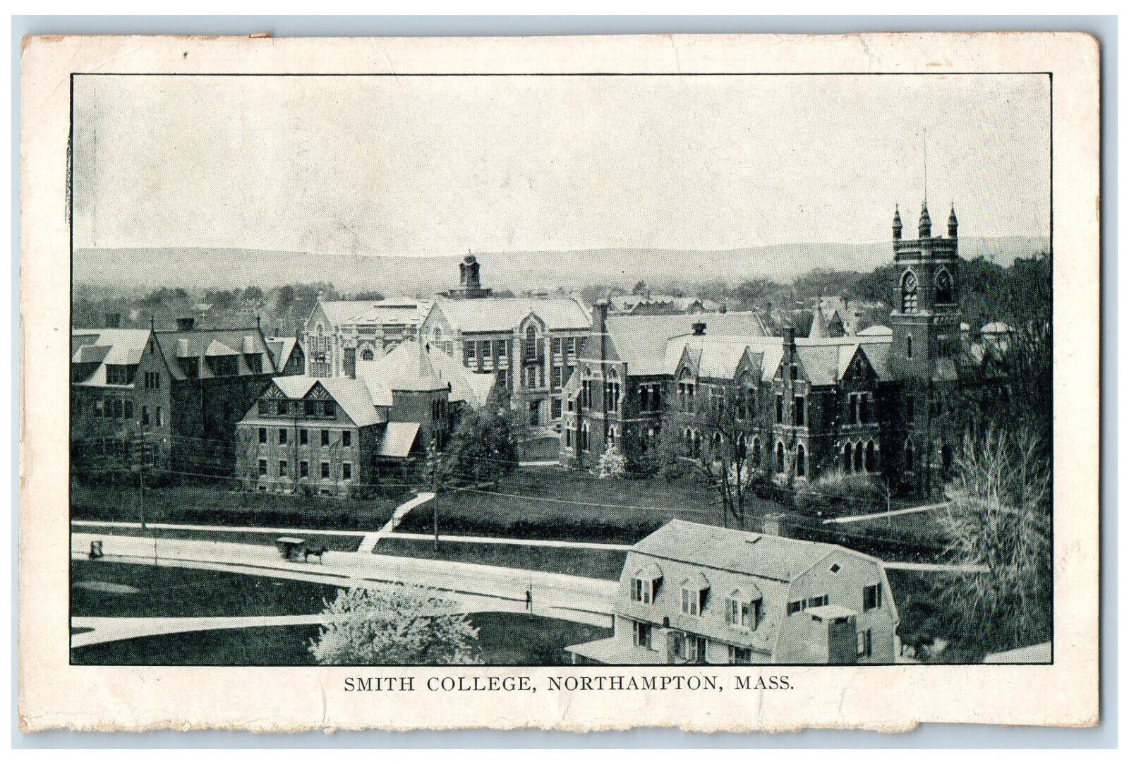 1909 Aerial View Smith College Northampton Massachusetts MA Antique Postcard