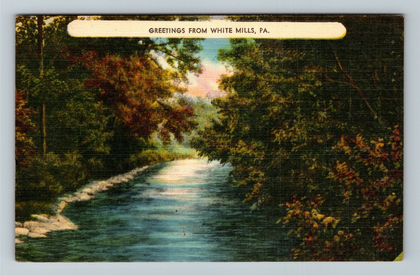 White Mills PA-Pennsylvania, Scenic Greetings, Vintage Postcard