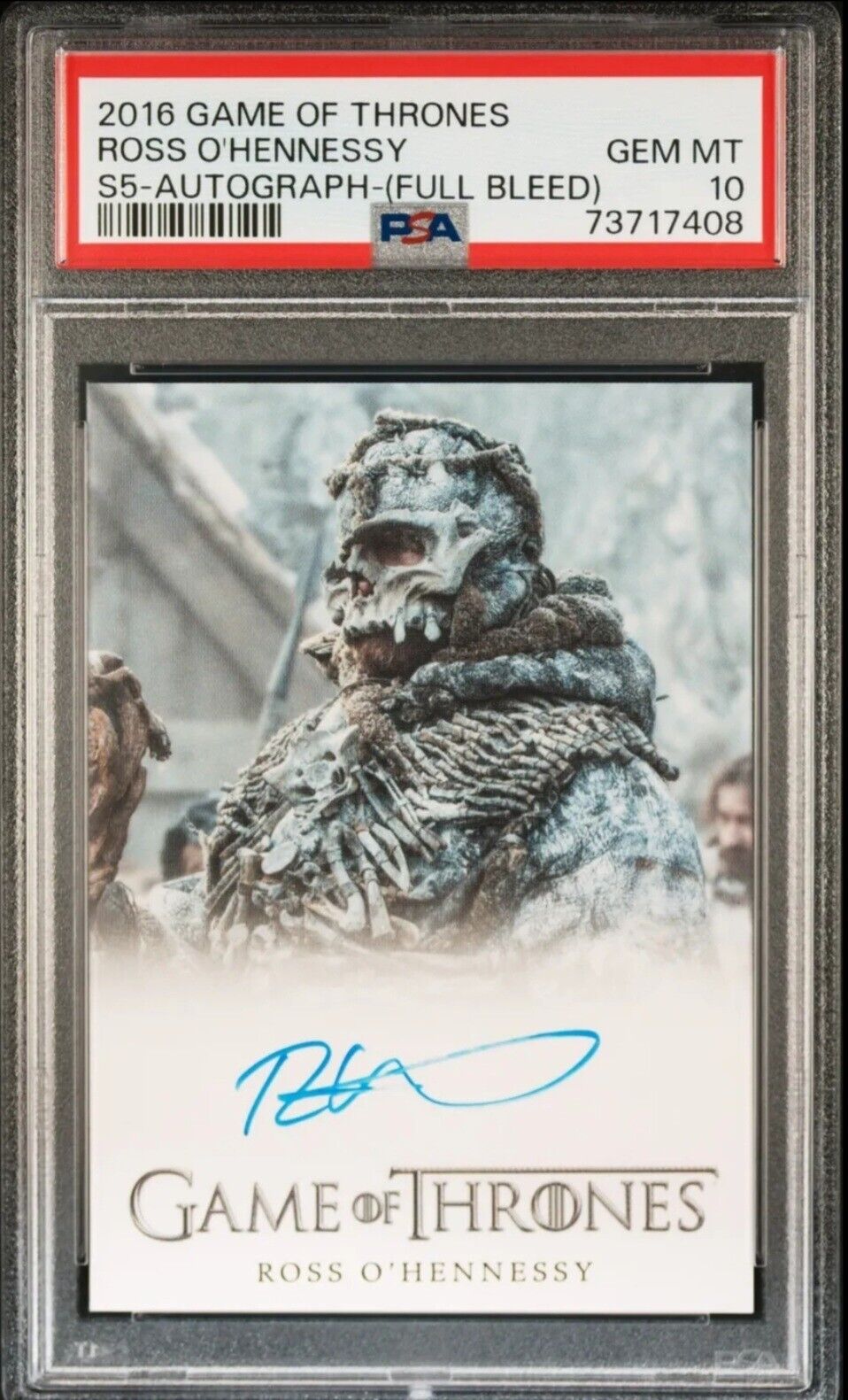 2016 GAME OF THRONES AUTOGRAPH FULL BLEED ROSS O'HENNESSY PSA 10 