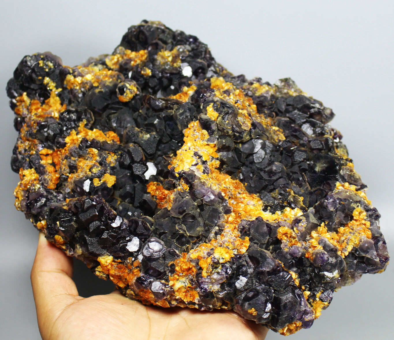 5.2lb Natural Cube Purple fluorite Quartz Crystal cluster Mineral Specimen/China