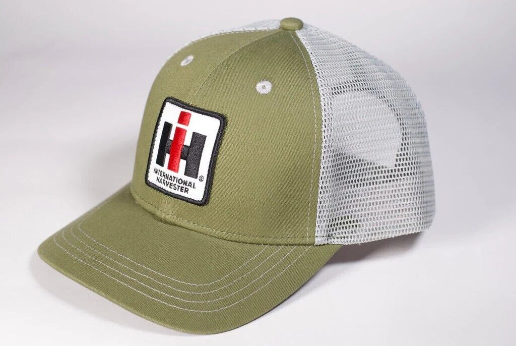 IH International Harvester *OLIVE GREEN & GREY MESH BACK* CAP HAT *NEW w/TAG*