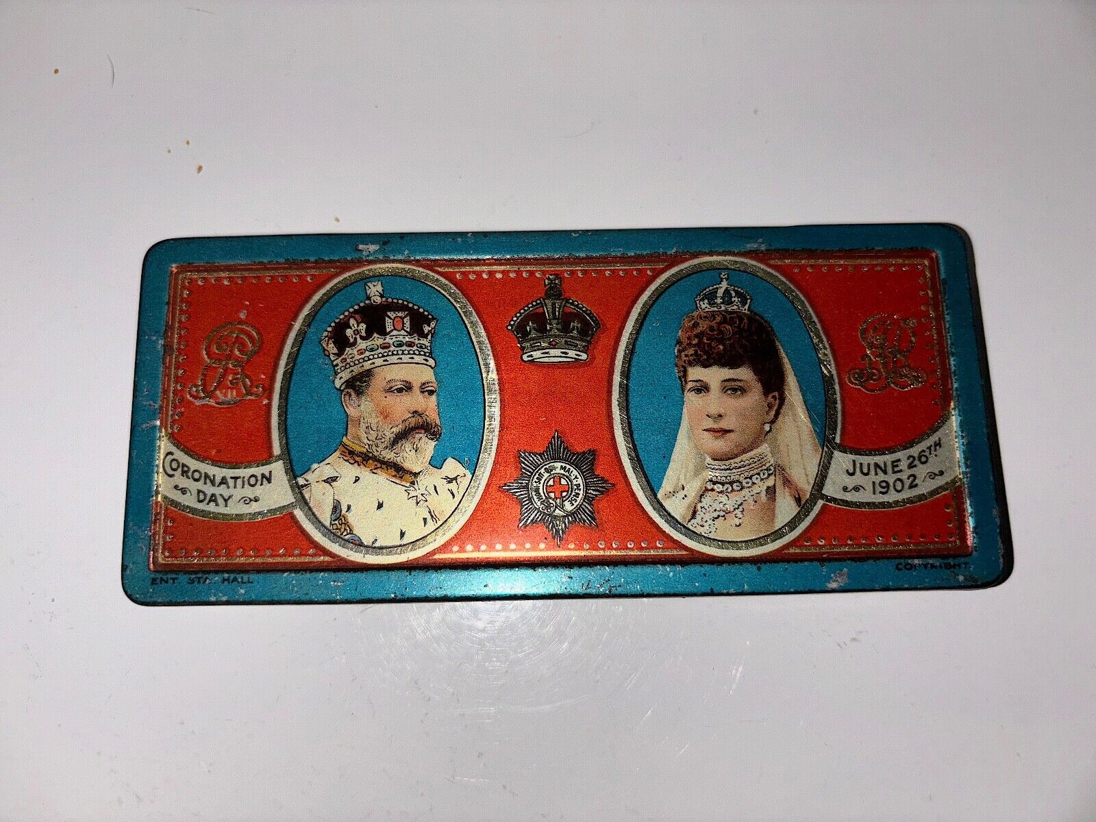 Antique Advertising Tin Coronation Edward V111 1902