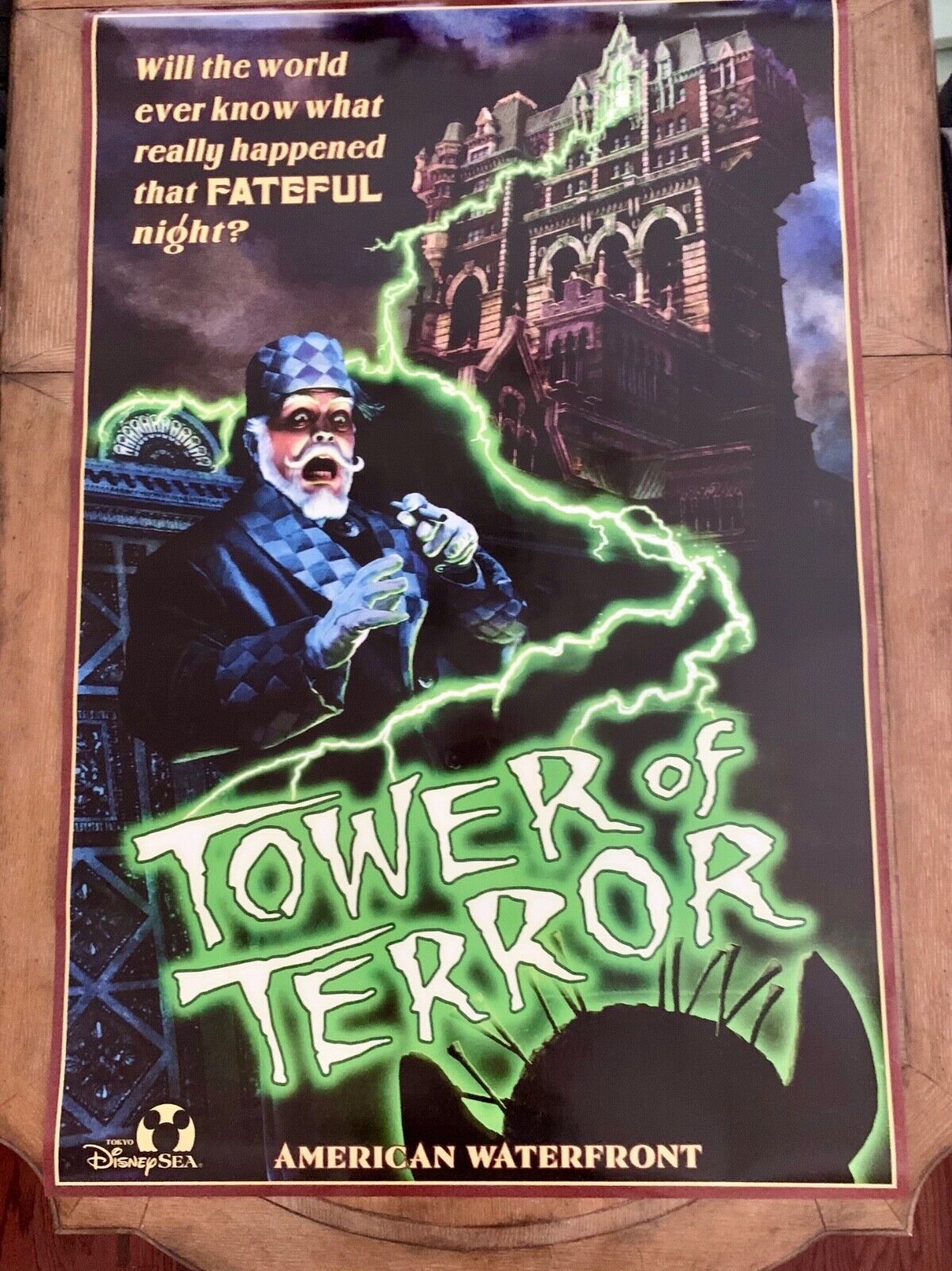 ATTRACTION POSTER 36x54 DisneySea Tokyo Disney Tower of Terror Twilight Zone 