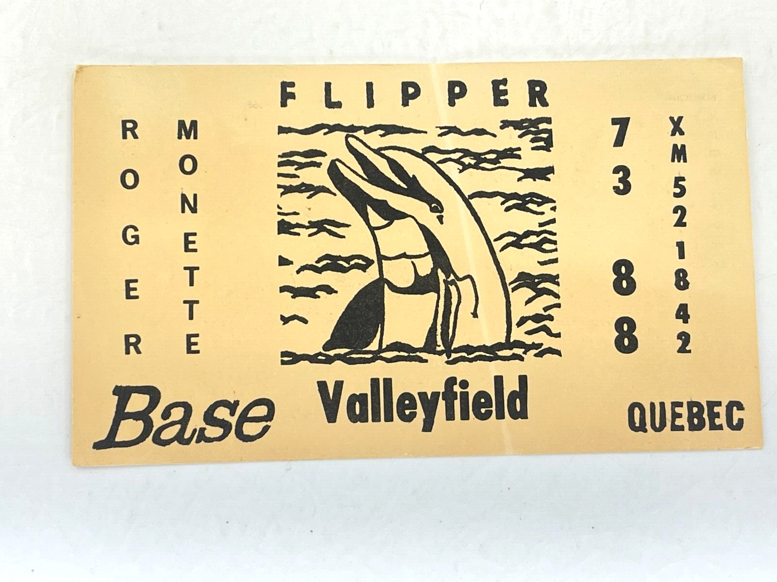 Vintage QSL Card Ham CB Amateur Radio Roger Monette Flipper Quebec Canada