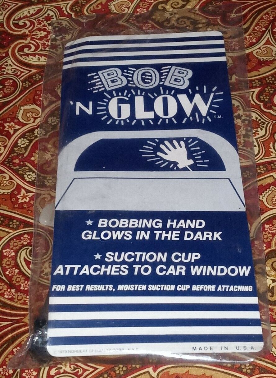 1979 Bob 'n Glow Waving Hand *HI* Suction Cup Car House Window Glow in Dark NEW