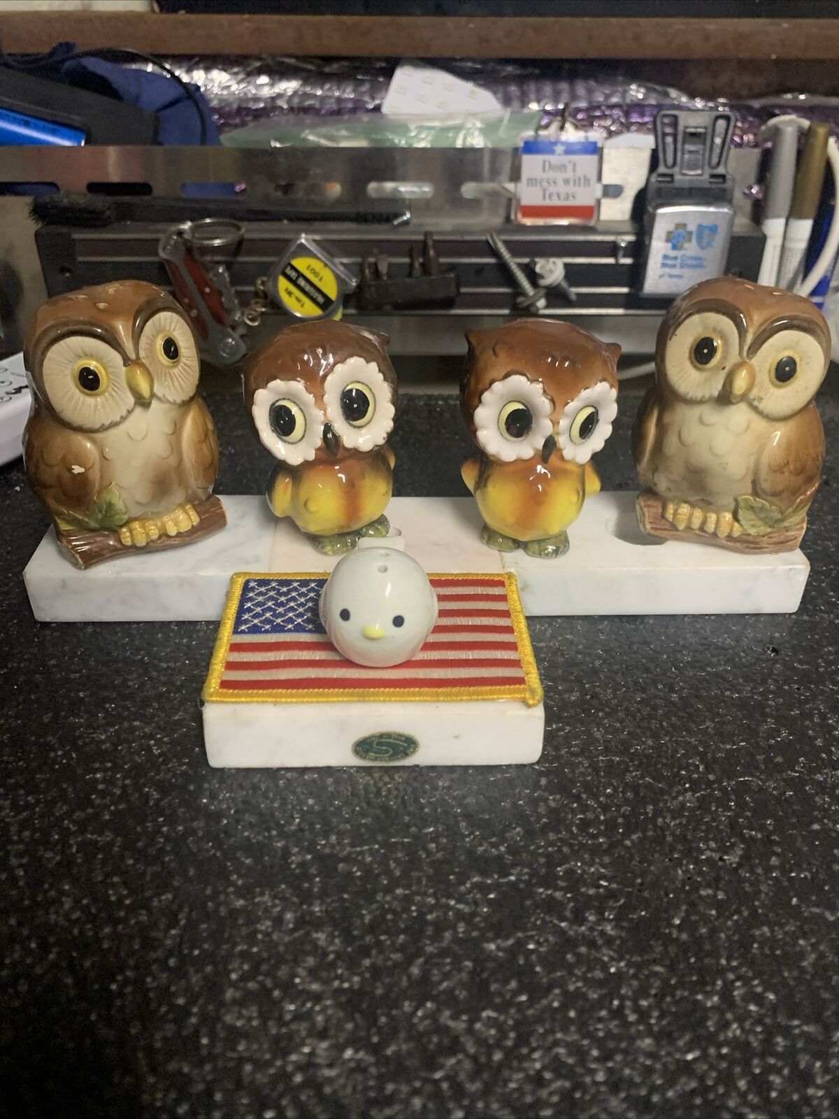 Lot Of 5 Vintage 1981 Otagiri Owl Salt and Pepper Shakers/And Others Read Desc