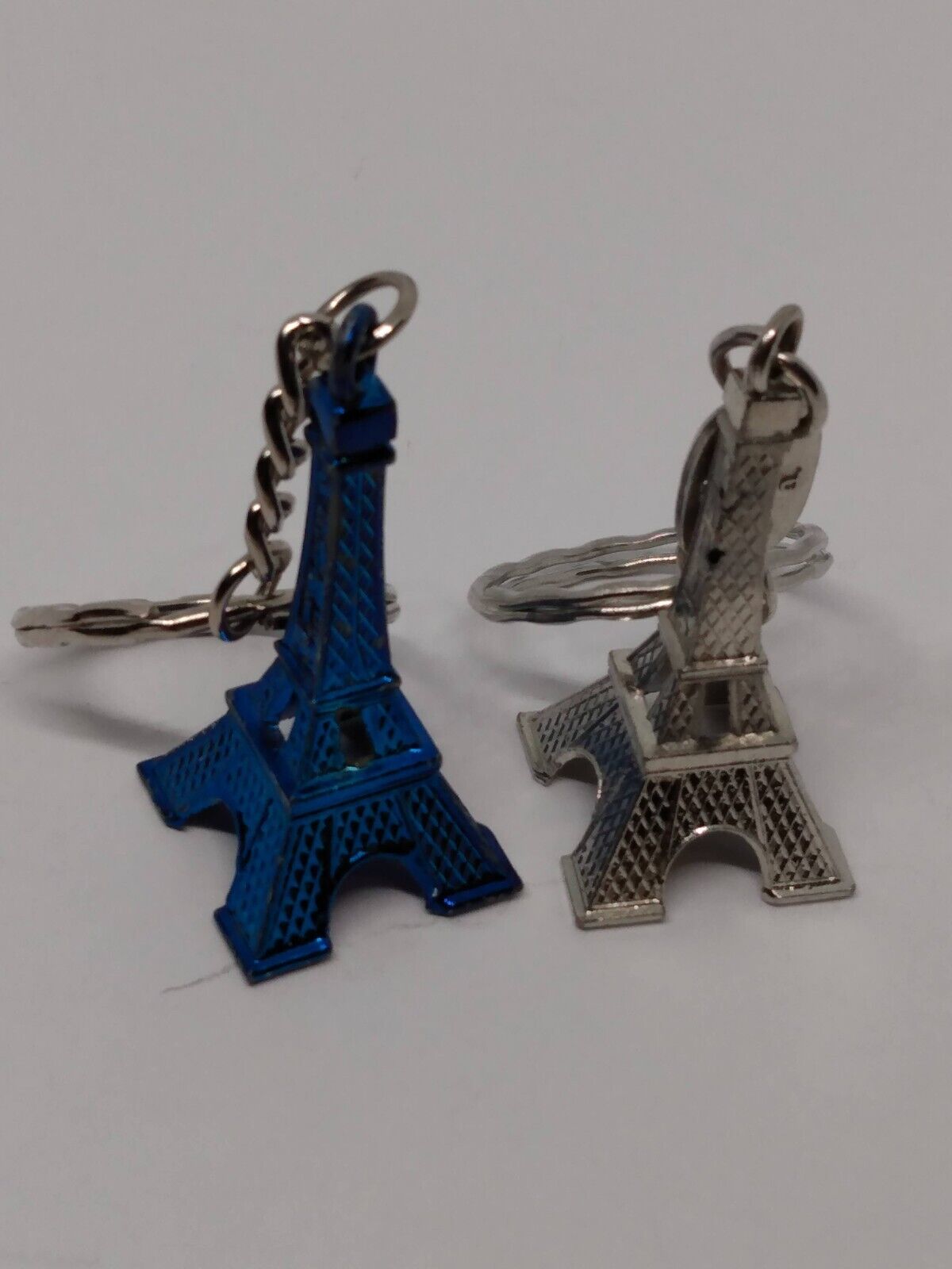Blue & Silvertone Paris Eiffel Tower Souvenir Keychains