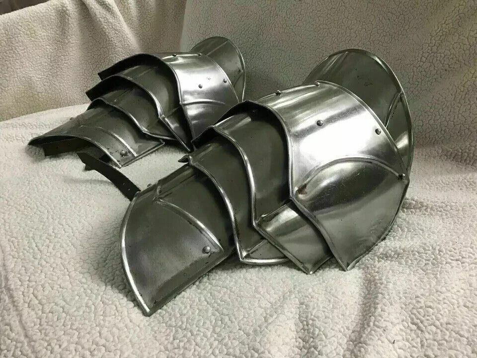 Medieval Shoulder Armor Knight Pauldron Pair Knights Larp Gorget Steel 18 gauge