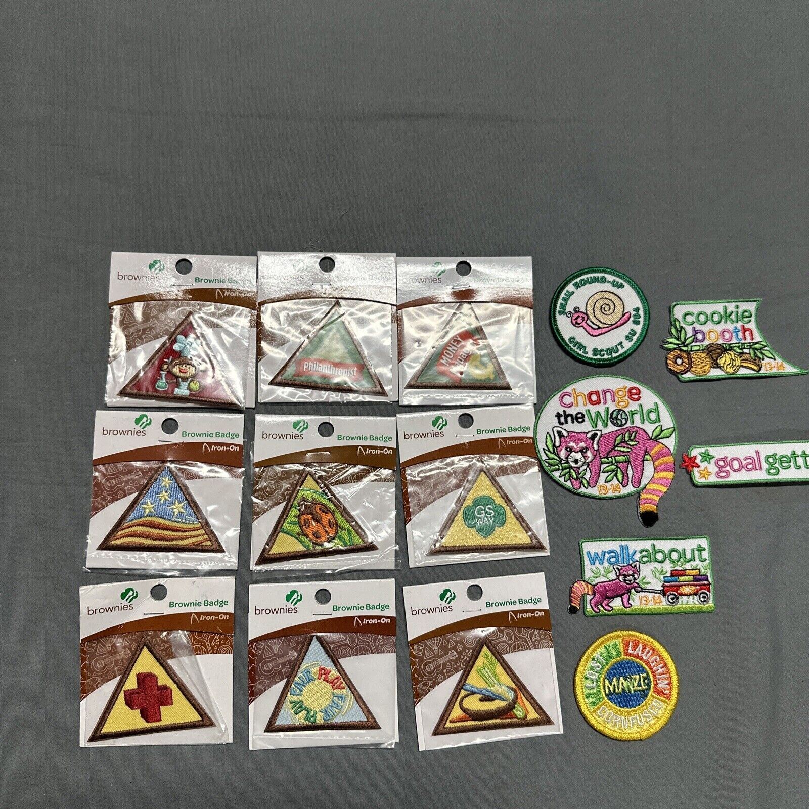 Girl Scouts Brownie Badge Patches - Iron-On Lot Of 15 Most brand New