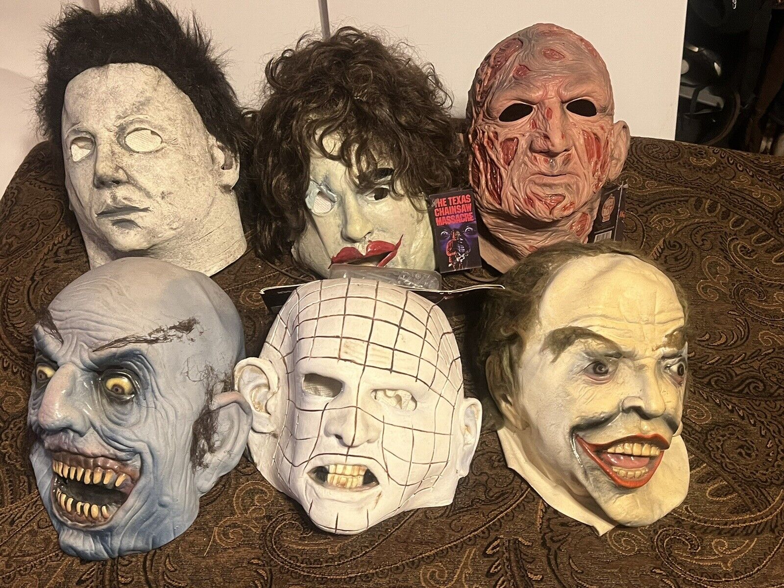 Lot Of 6 Halloween Horror Masks. Rare Nicholson Joker,  Rare Dracula.  And More