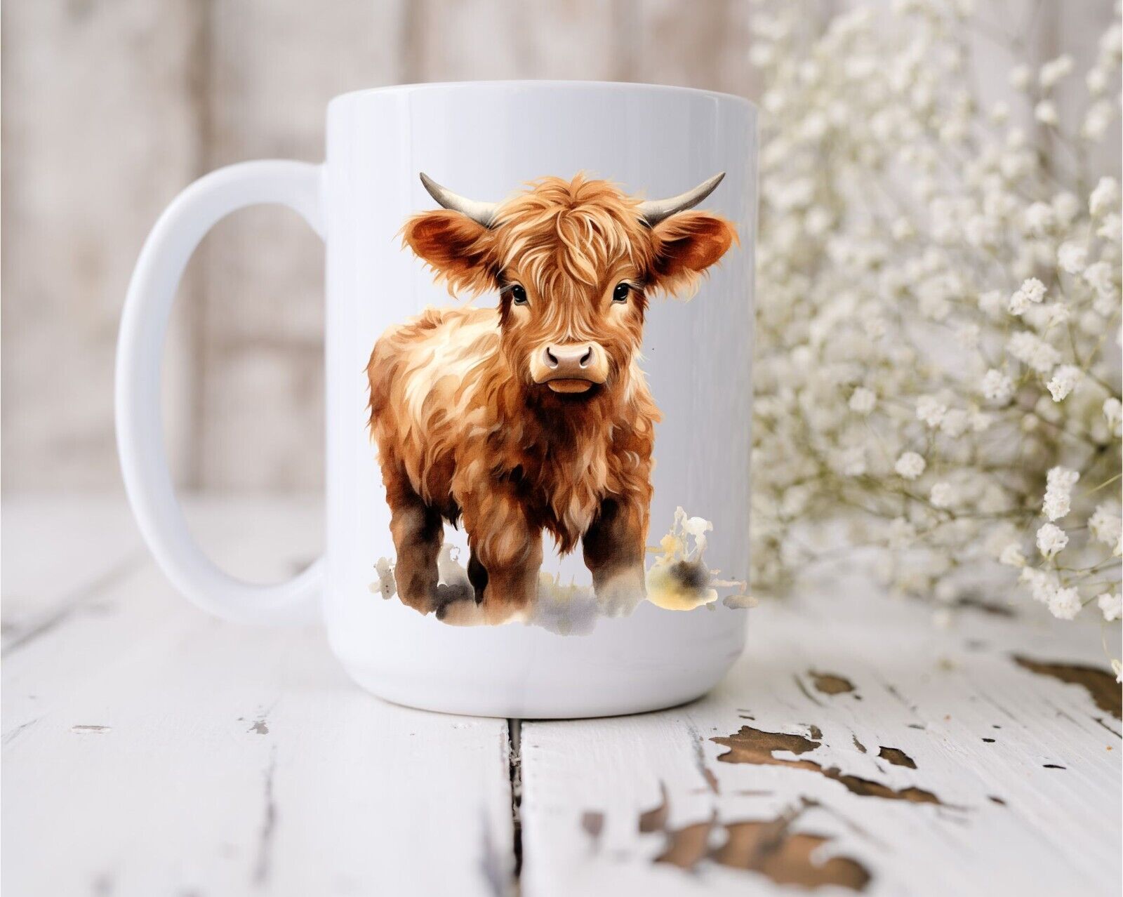 Highland cow coffee mug Fluffy Cow mug Cow Gifts for Cow lovers, Scottish Cow