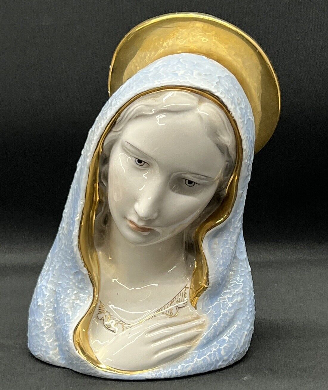 Vintage Madonna Bust (ITALY) Mother Mary Religious Figurine Numbered Porcelain
