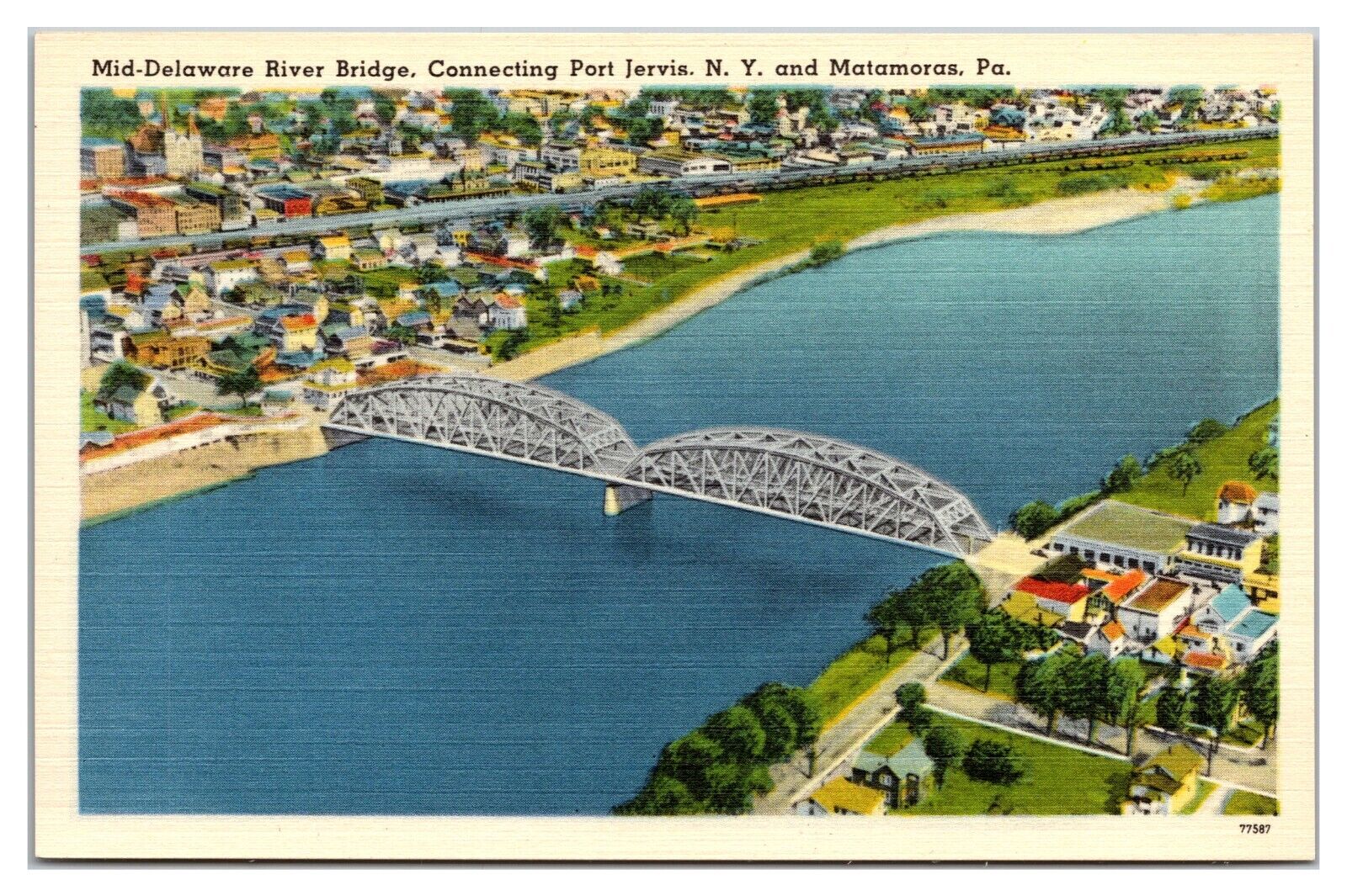 Mid-Delaware River Bridge, Connecting Port Jervis NY And Matamoras, PA Postcard