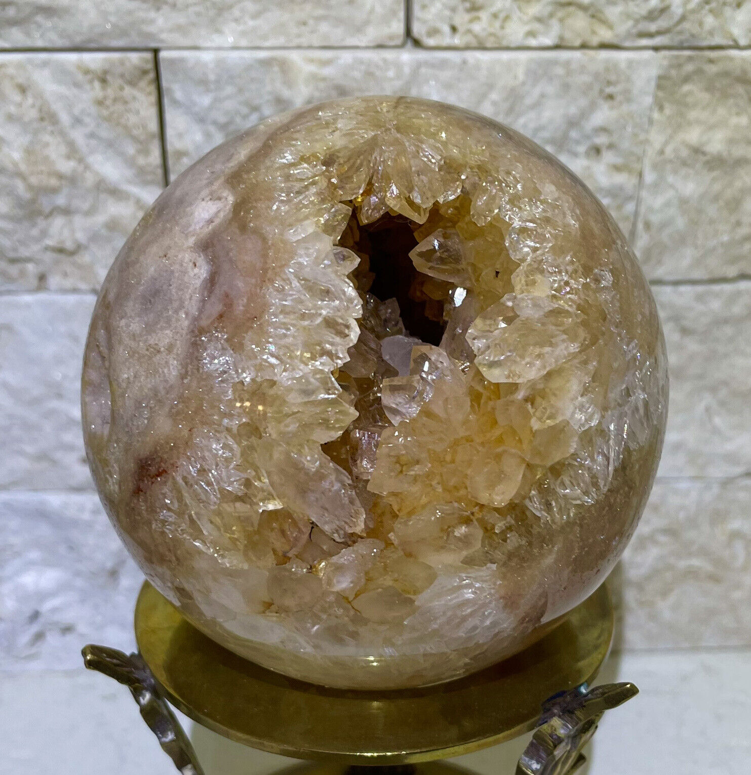 Rare Pink Amethyst Sphere with Quartz