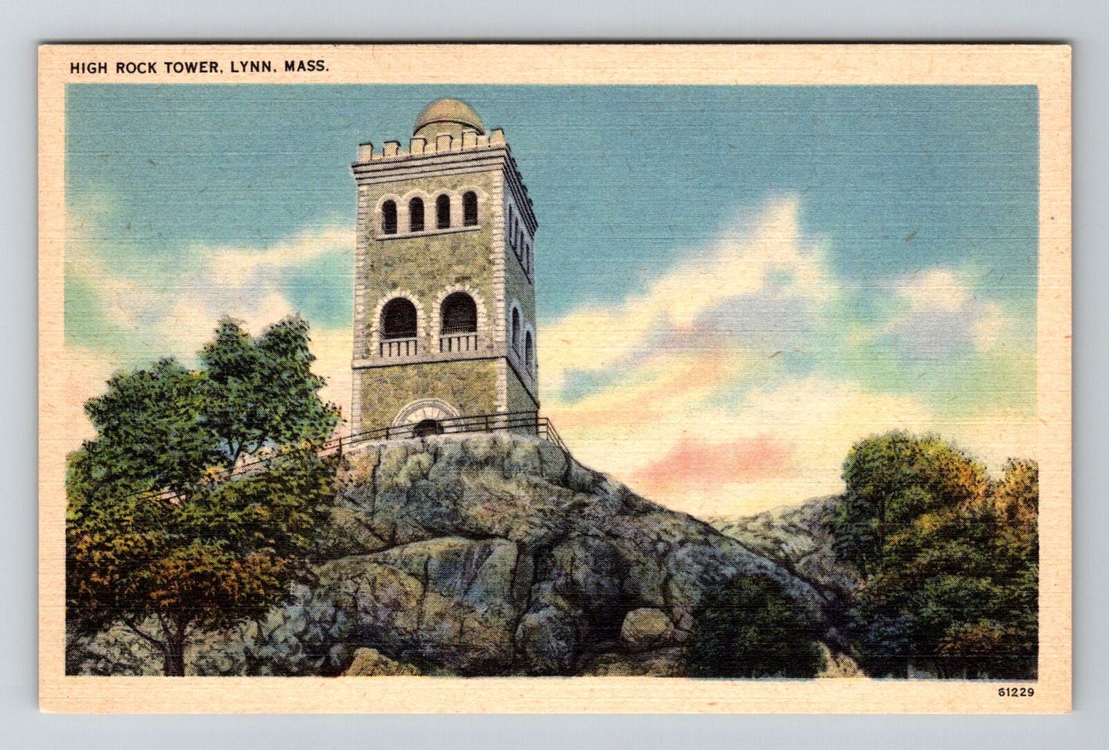 Lynn, MA-Massachusetts, High Rock Tower Antique, Vintage Souvenir Postcard