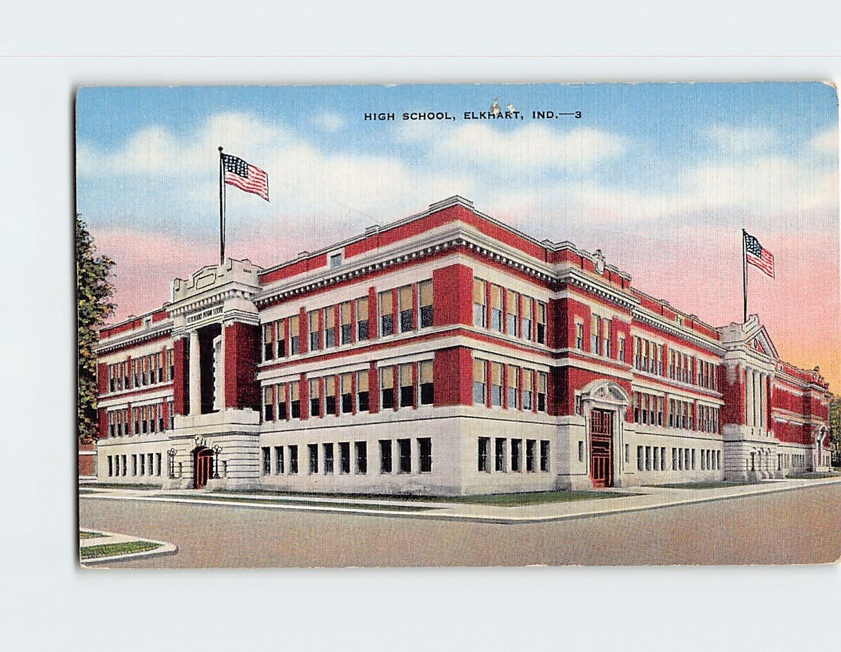 Postcard High School Elkhart Indiana USA