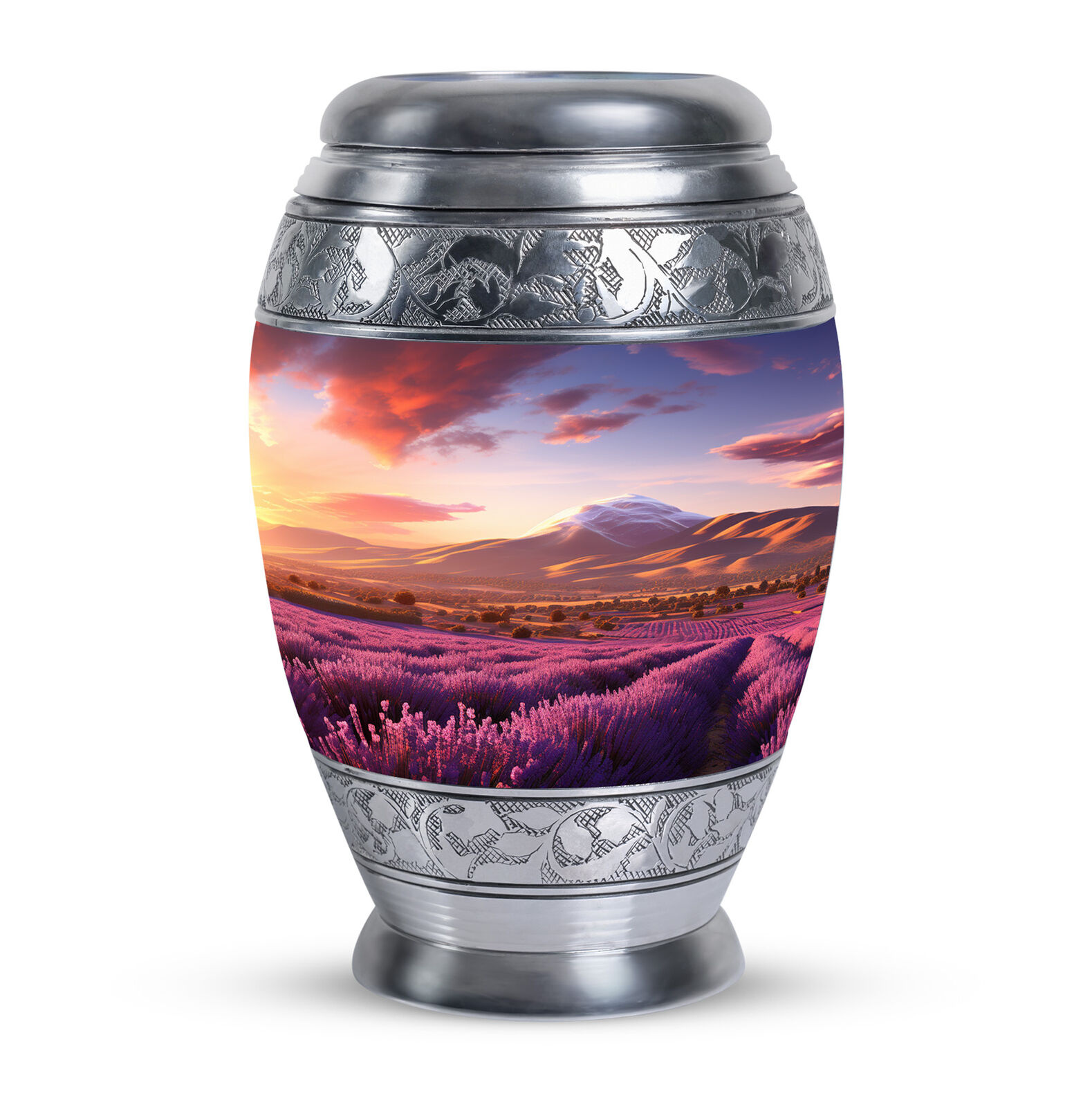 Lavender Fields at Sunset Cremation Urn Human Ashes Large Urns For Adult