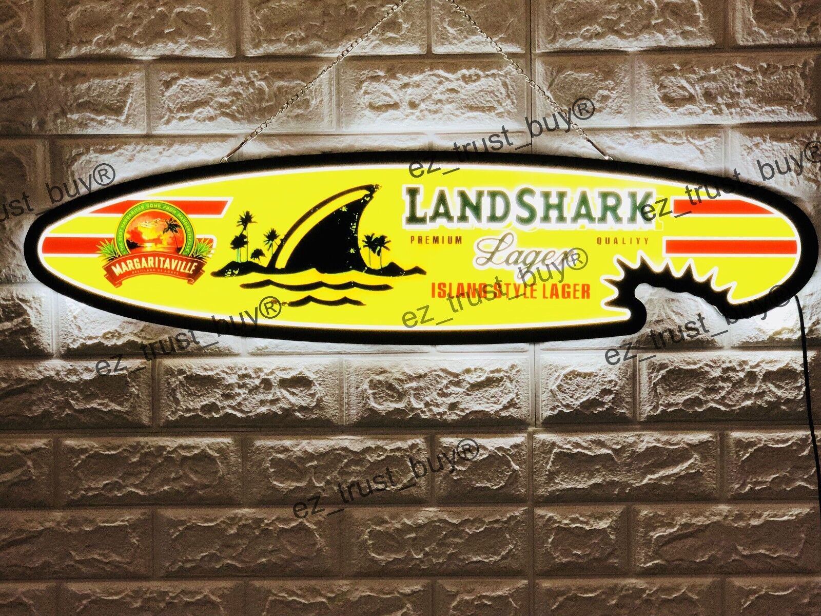 New Landshark Lager Fin Beer Bar 3D LED Neon Light Lamp Sign 32\