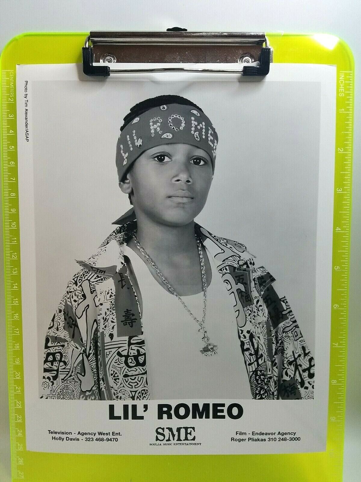 American Rapper Lil' Romeo 8x10 Press Promo Black and White Photo 