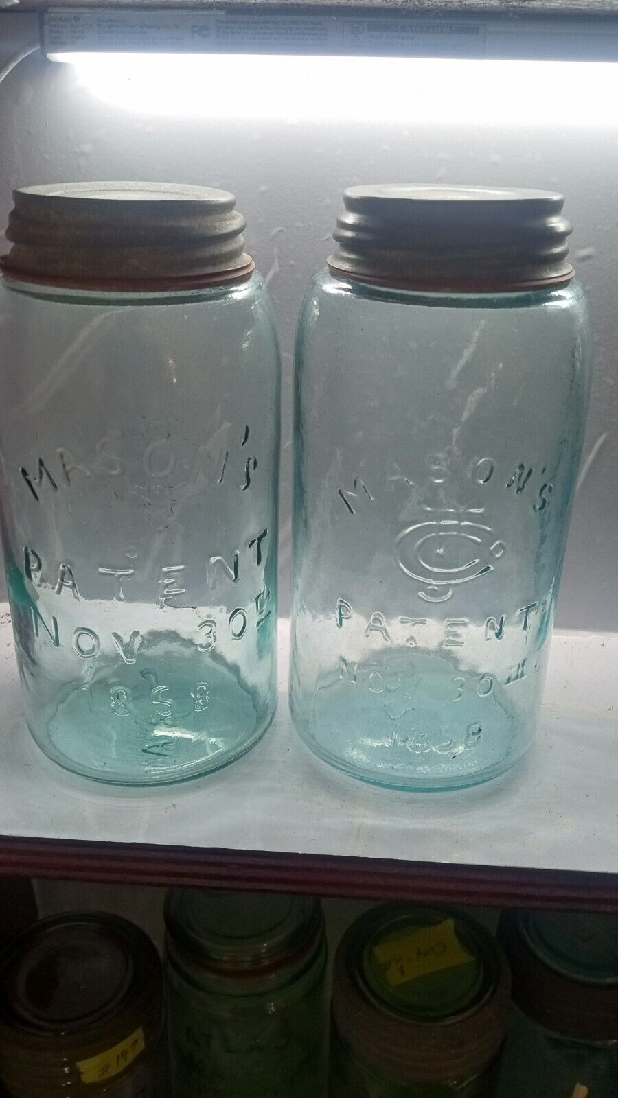 Two Mason's Patent 1858 Jars