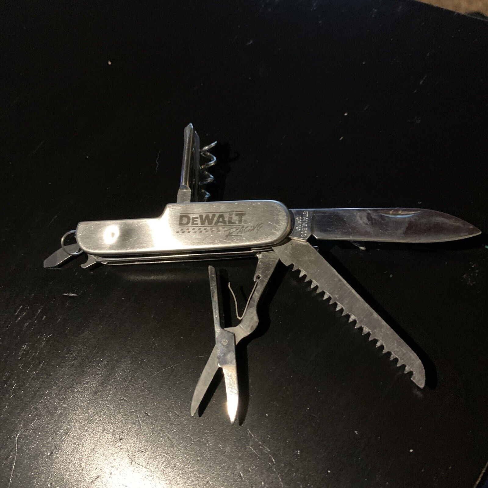 Dewalt Racing Swiss Army Knife Multi Tools Pocket Knife Stainless Steel Vintage