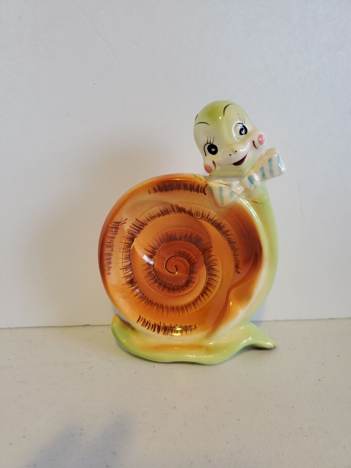 Vintage Enesco Anthropomorphic Snappy the Snail Figurine Japan Spoon Rest