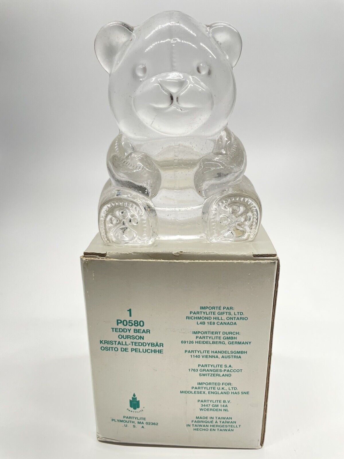 Vintage PartyLite Teddy Bear Tealight Candle Holder P0580 New In Original Box