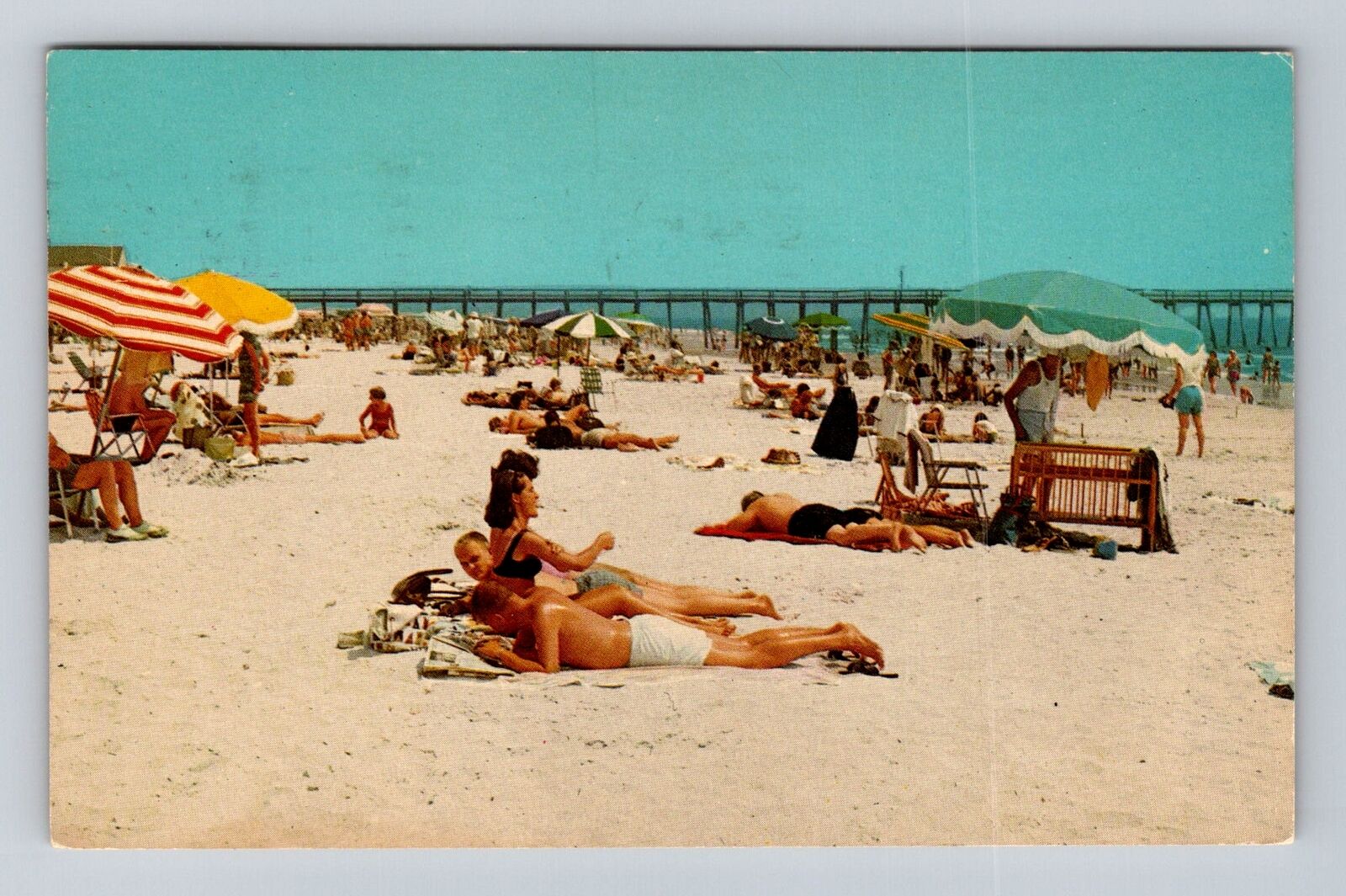 Wildwood by the Sea NJ-New Jersey, Beach, Fishing Pier, Vintage Postcard