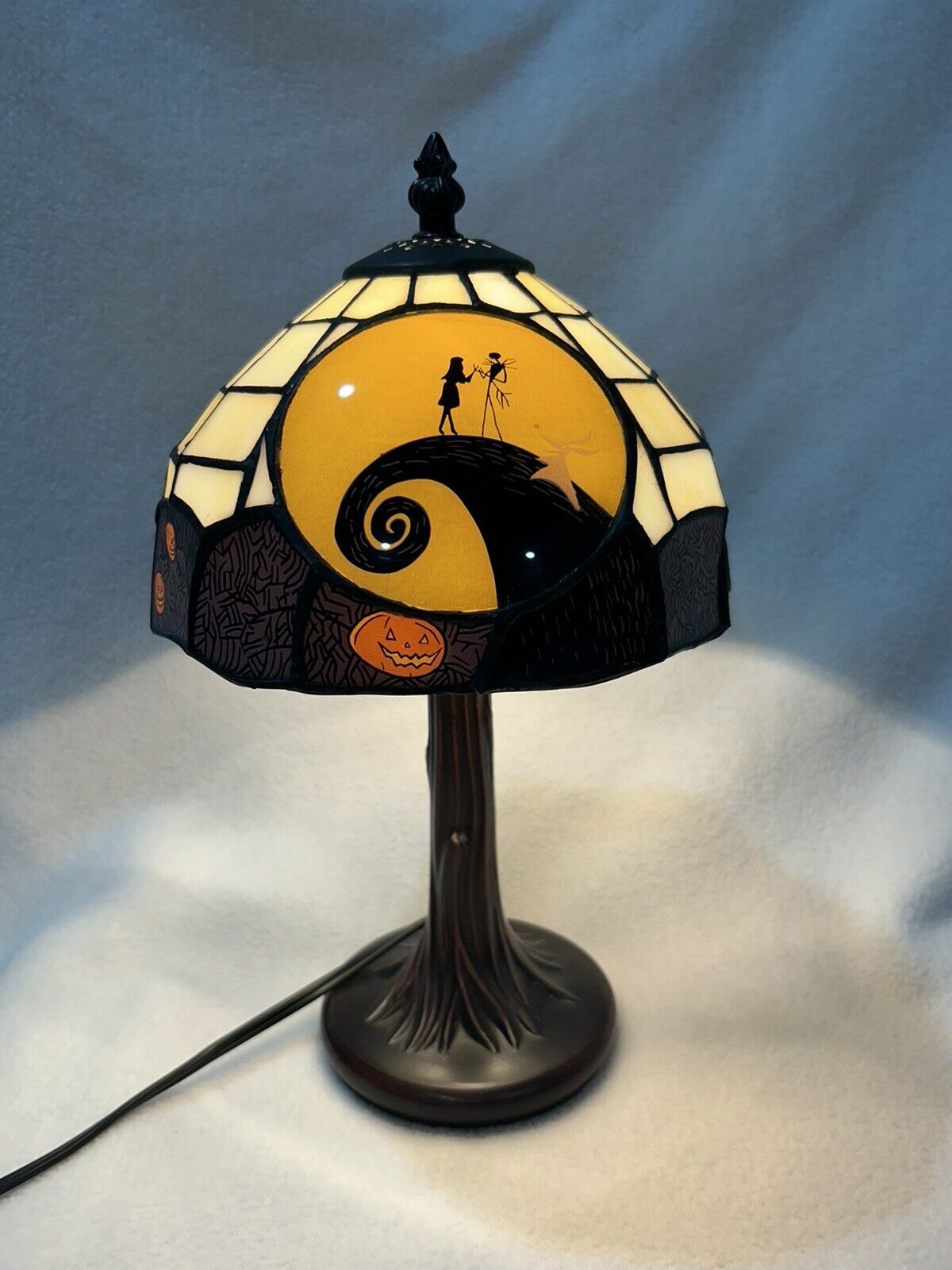 RARE The Nightmare Before Christmas Table Lamp Stained Glass STYLE