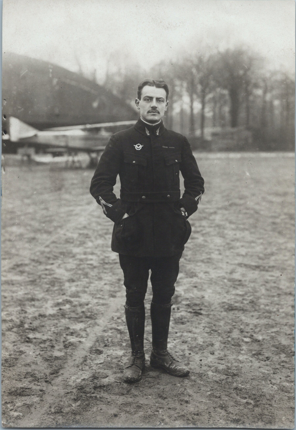 Aviator Albert Deullin, Vintage Print, ca.1920 Vintage Print d'