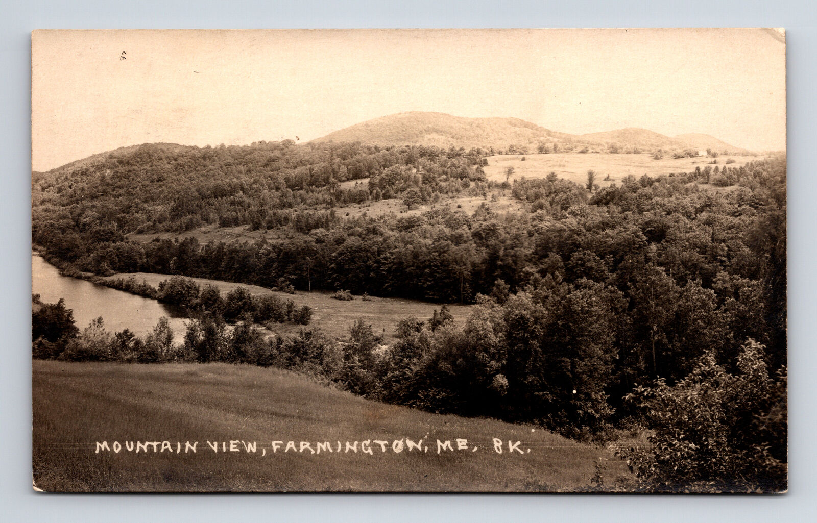 c1930 RPPC Scenic Mountain View Farmington Maine ME Real Photo Postcard
