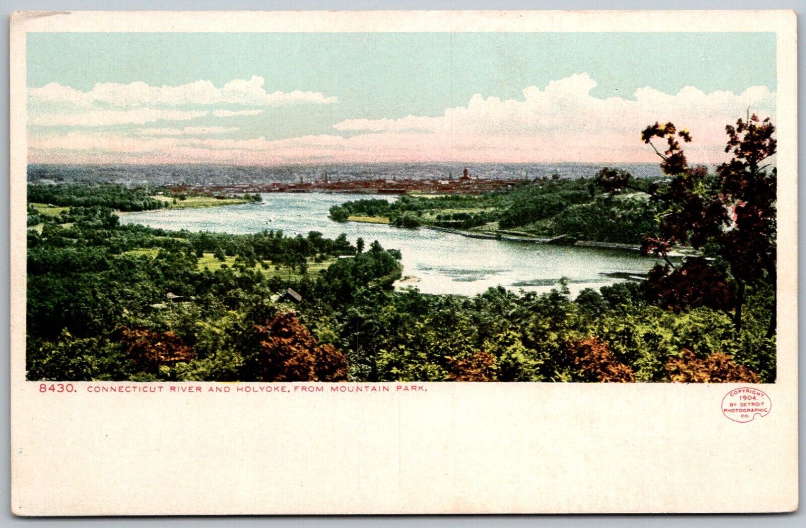 Holyoke Massachusetts 1904 Postcard Connecticut River View Of Holyoke