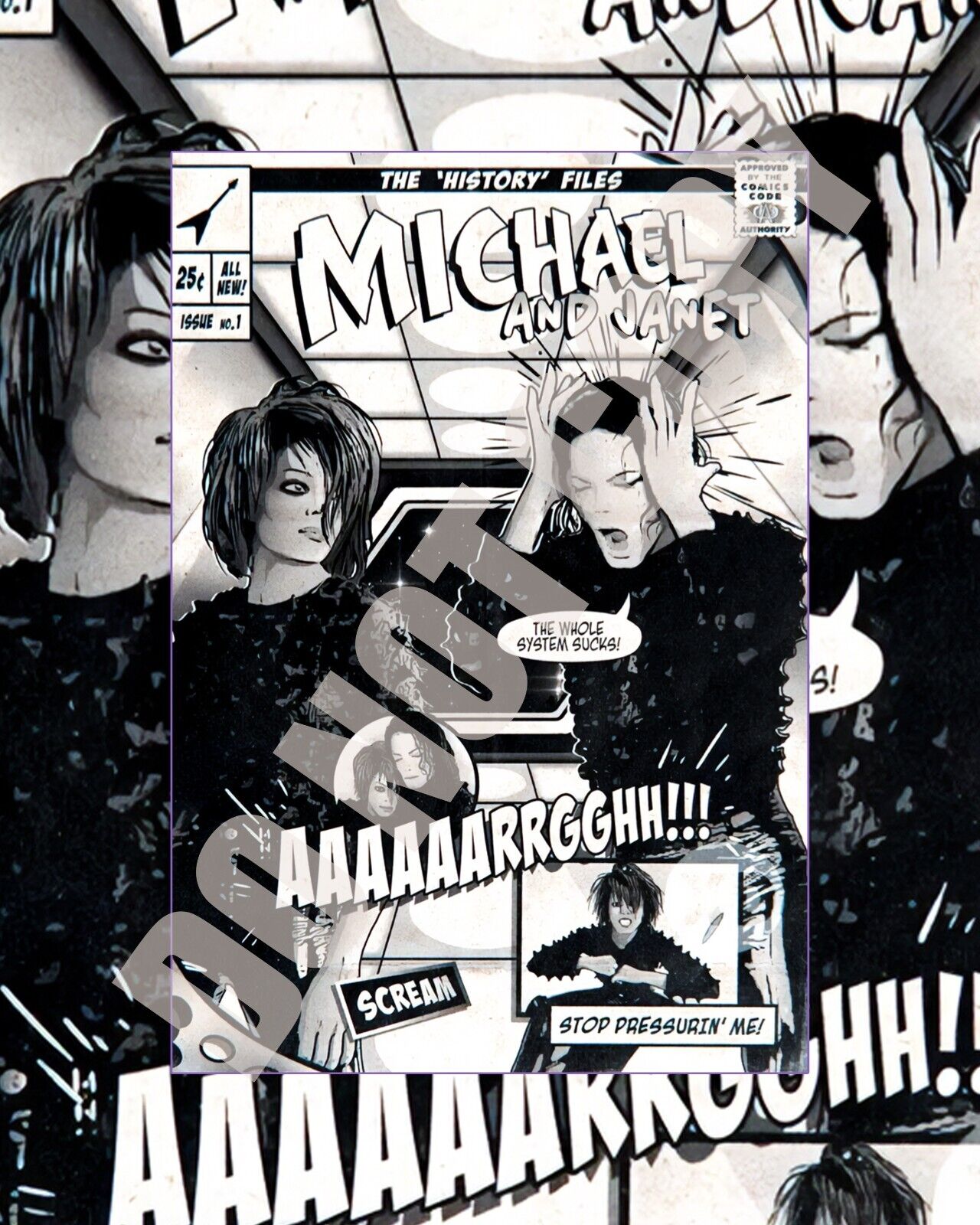 1995 Michael Janet Jackson Scream MTV Music Video Comic Book Cover 8x10 Photo