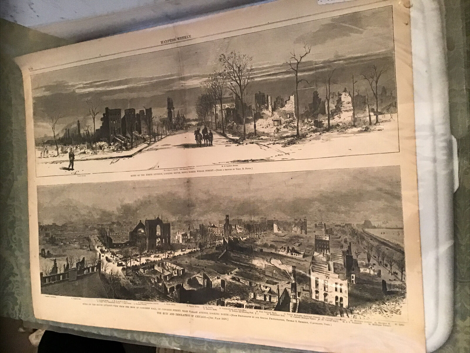 Pictorial Ruins and Desolation of Chicago Fire Harper Weekly November 4, 1871
