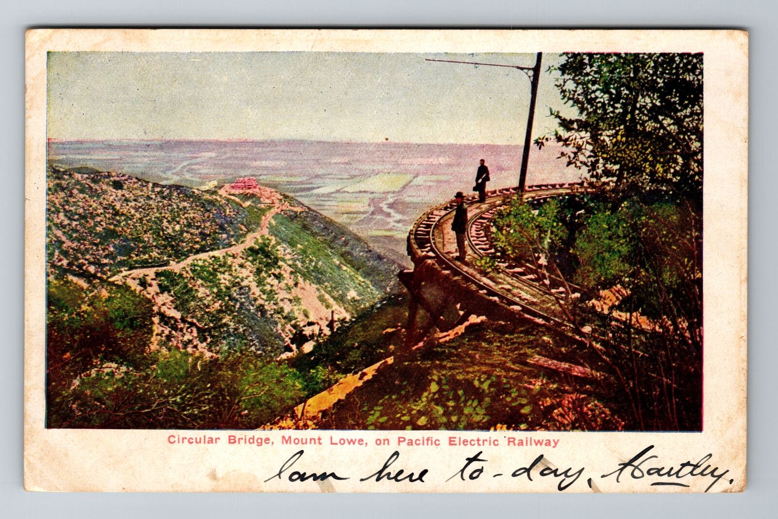 Mount Lowe CA-California, Pacific Railway Circular Bridge c1906 Vintage Postcard