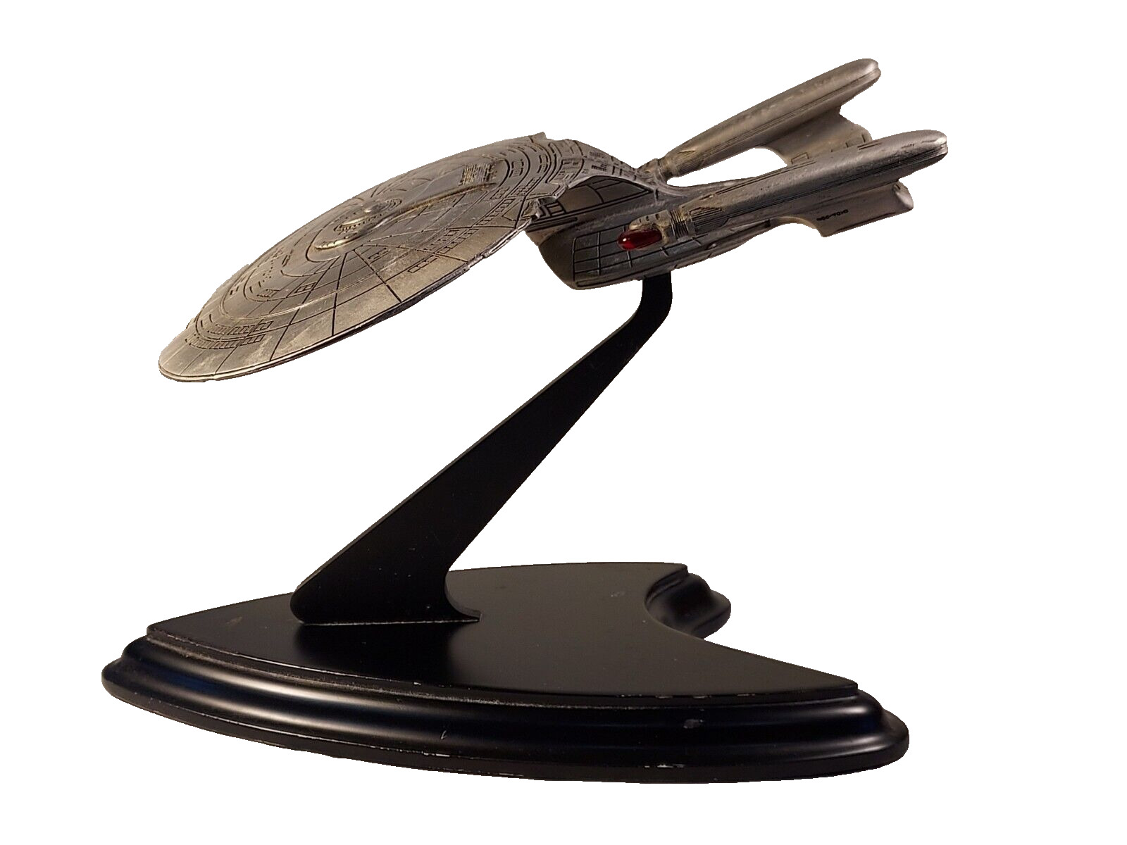 Franklin Mint 1988 Star Trek USS Enterprise NCC-1701-D Pewter Ship w/Stand