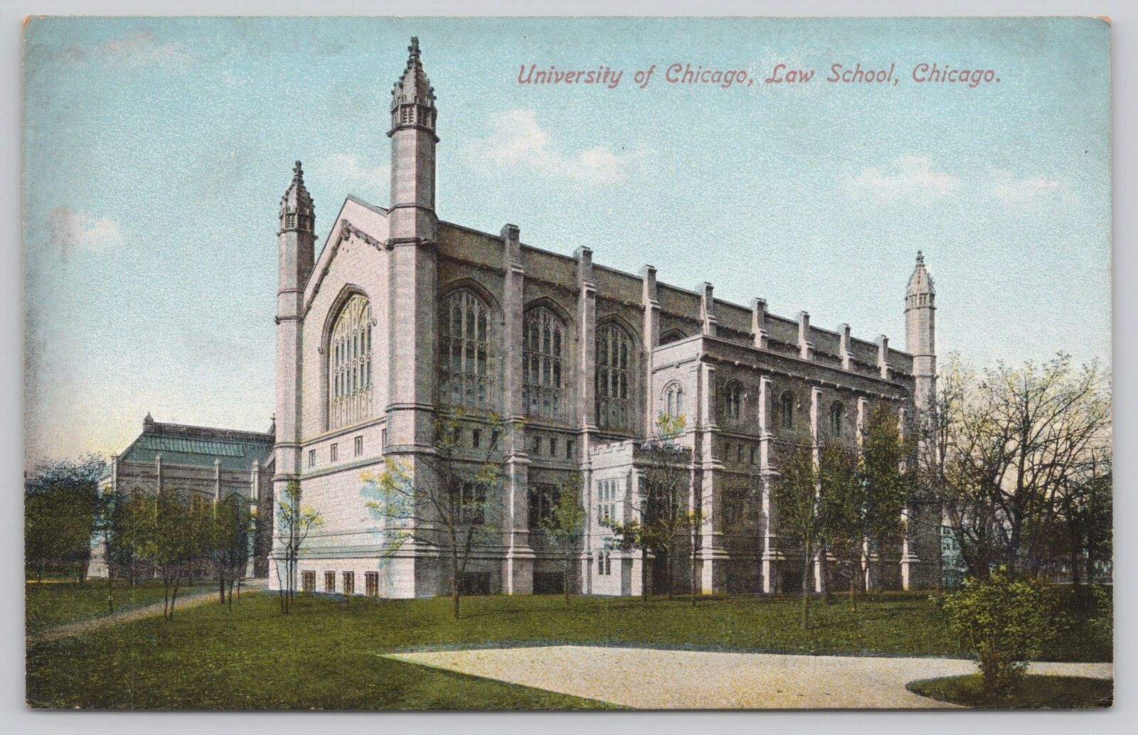 Postcard University Of Chicago Law School Illinois c.1910
