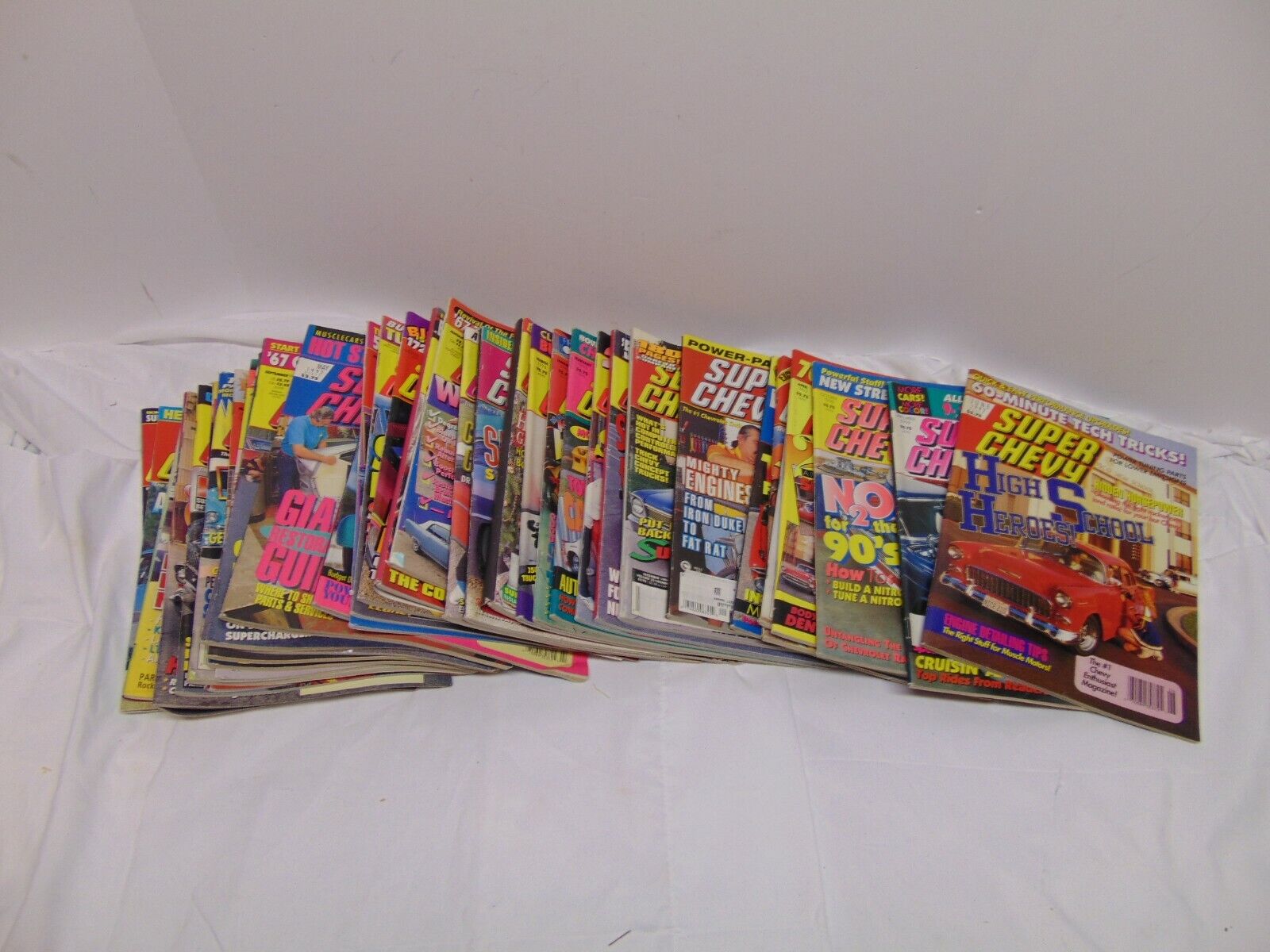 (37) 1990's Super Chevy Magazines DOT Wars 55-56-57 Issue Resto Big Block V8