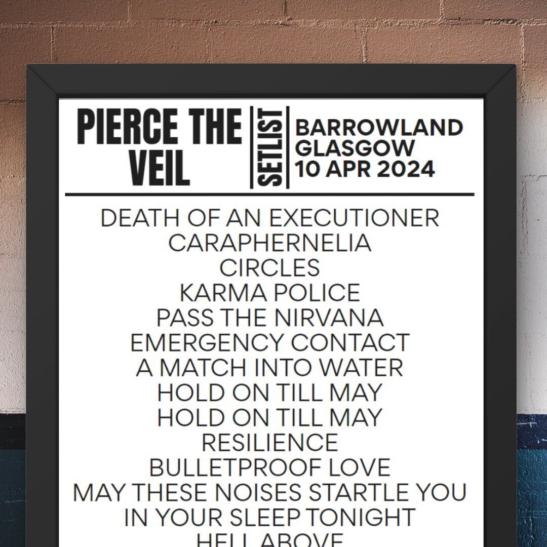 Pierce The Veil Glasgow April 10 2024 Setlist