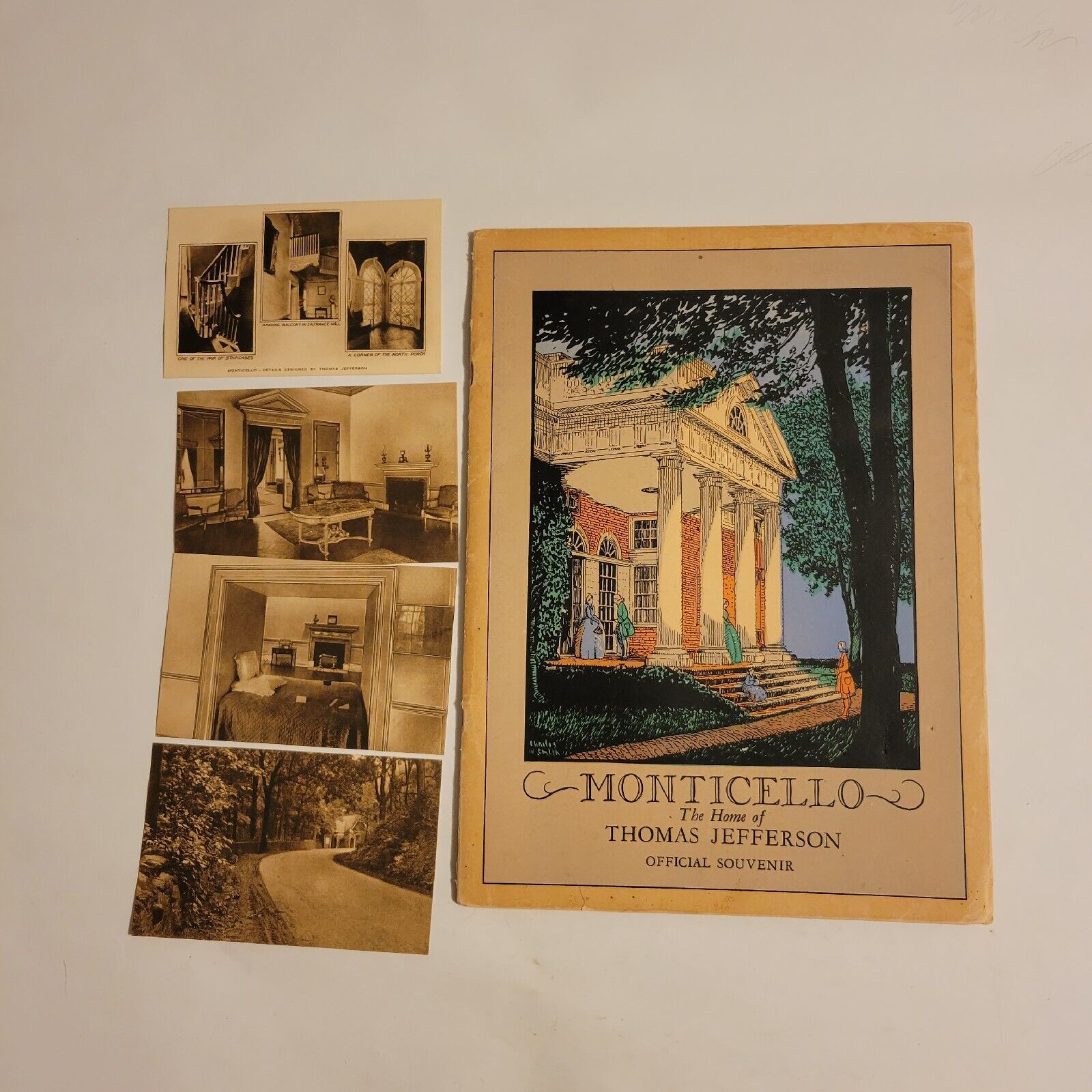 1933 MONTICELLO OFFICIAL SOUVENIR BOOK W/ Postcards Thomas Jefferson 