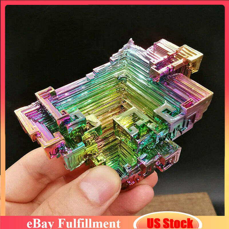 50g Natural Colorful Aura Quartz Crystal Titanium Bismuth Rock Healing Minerals