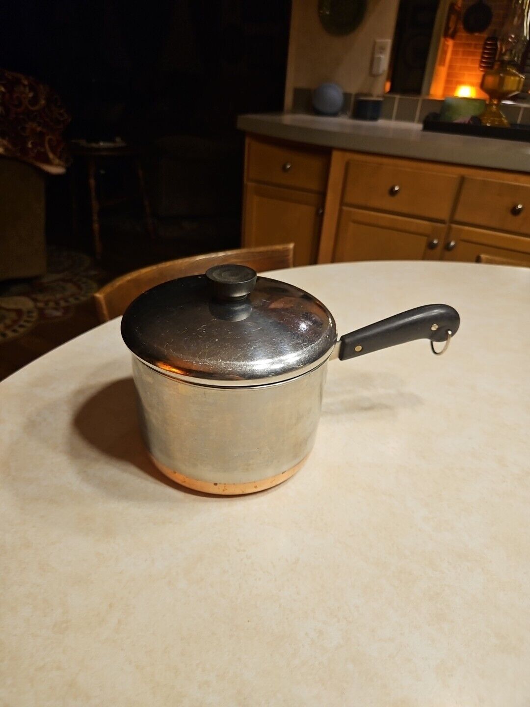 Vintage Revere Ware 3 Qt Quart Saucepan Pot With Lid Copper Bottom Pre-1968