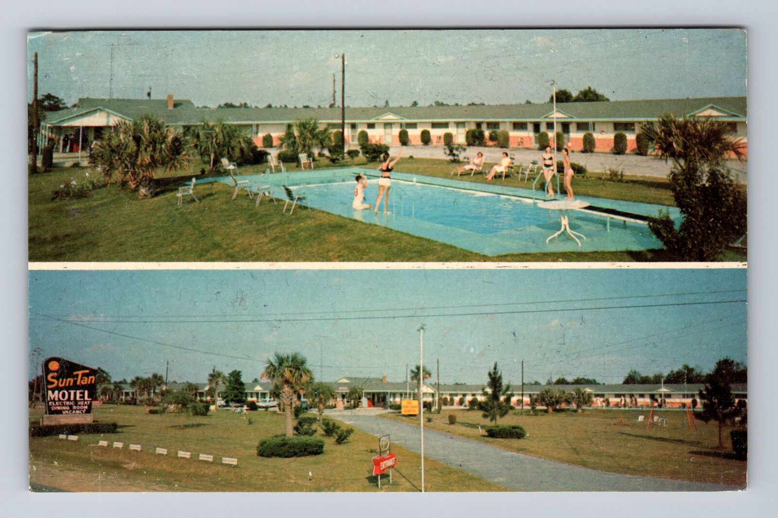 Allendale SC-South Carolina, Sun Tan Motel, Advertising, Vintage Postcard
