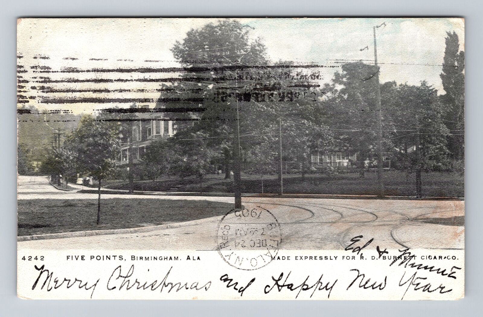 Birmingham AL-Alabama, Five Points, Antique, Souvenir, Vintage c1905 Postcard