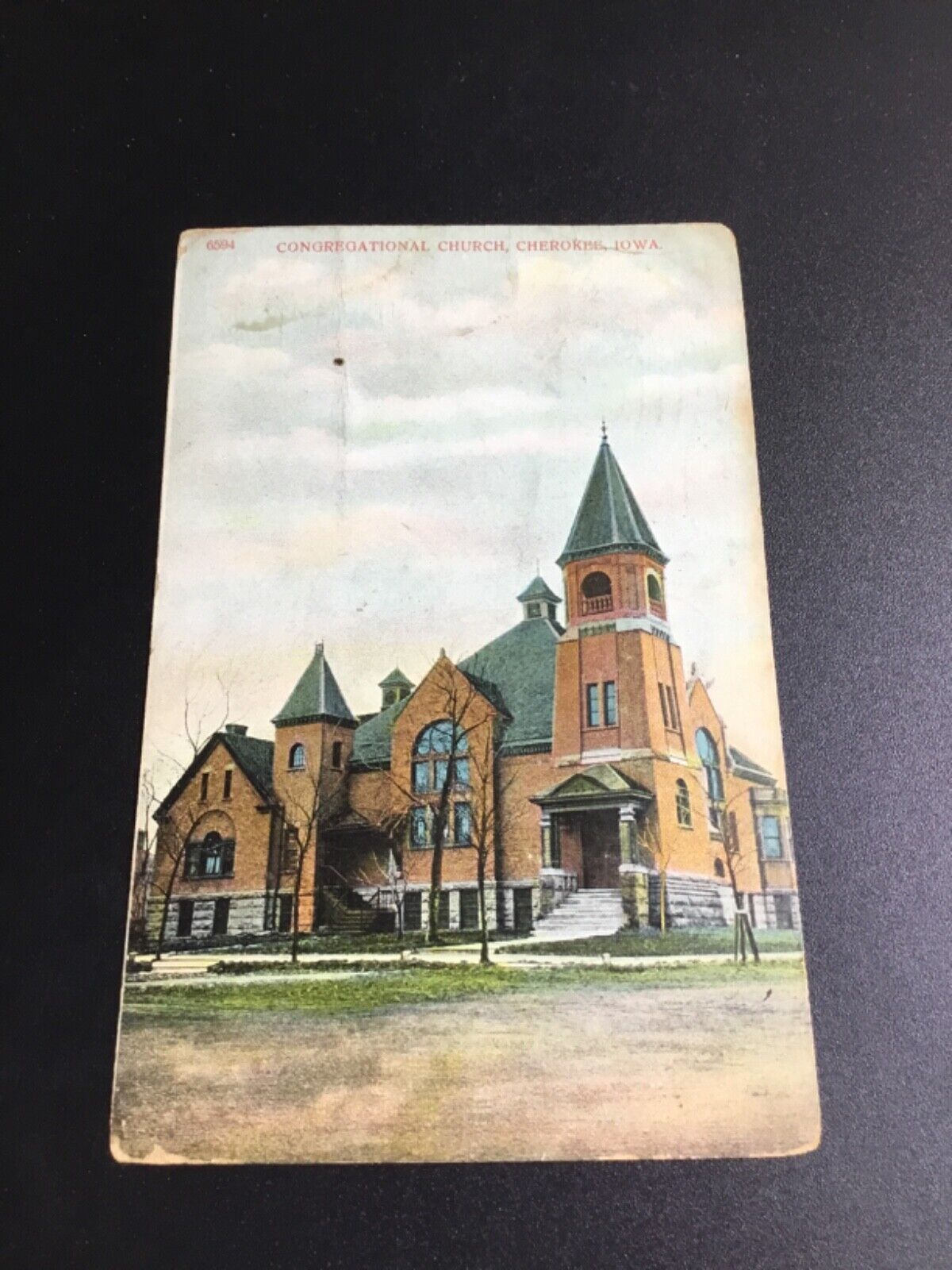 1905 Cherokee, Iowa Postcard - Congregational Church 387